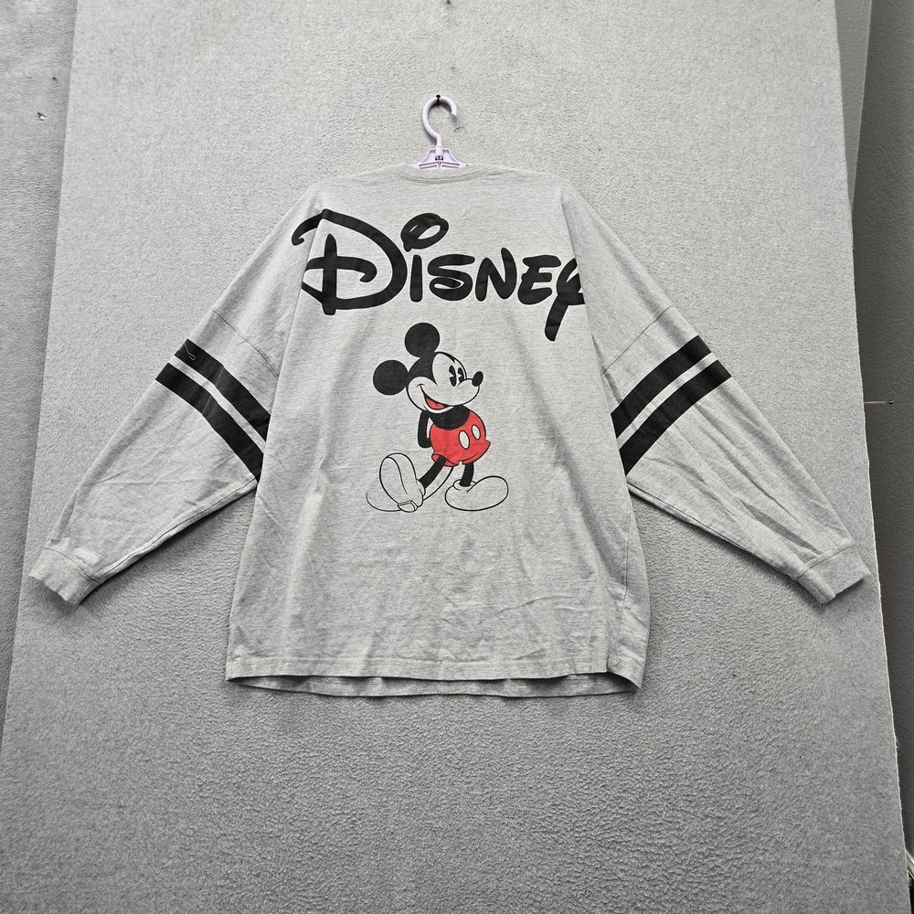 Disney Men Shirt 2XL Gray Graphic Mickey Mouse Spirit Jersey Logo